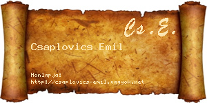 Csaplovics Emil névjegykártya