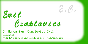 emil csaplovics business card